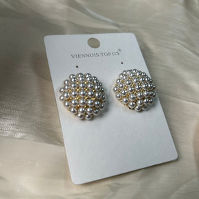Vivian #12 [pearl earrings studs gold plated alloy copper]