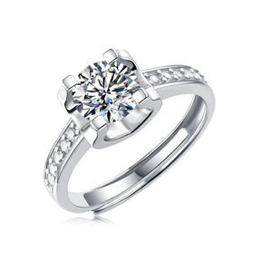 Adjustable Moissanite Love letter Rings R11551-6.5（BUY 1 GET 1 Present ）