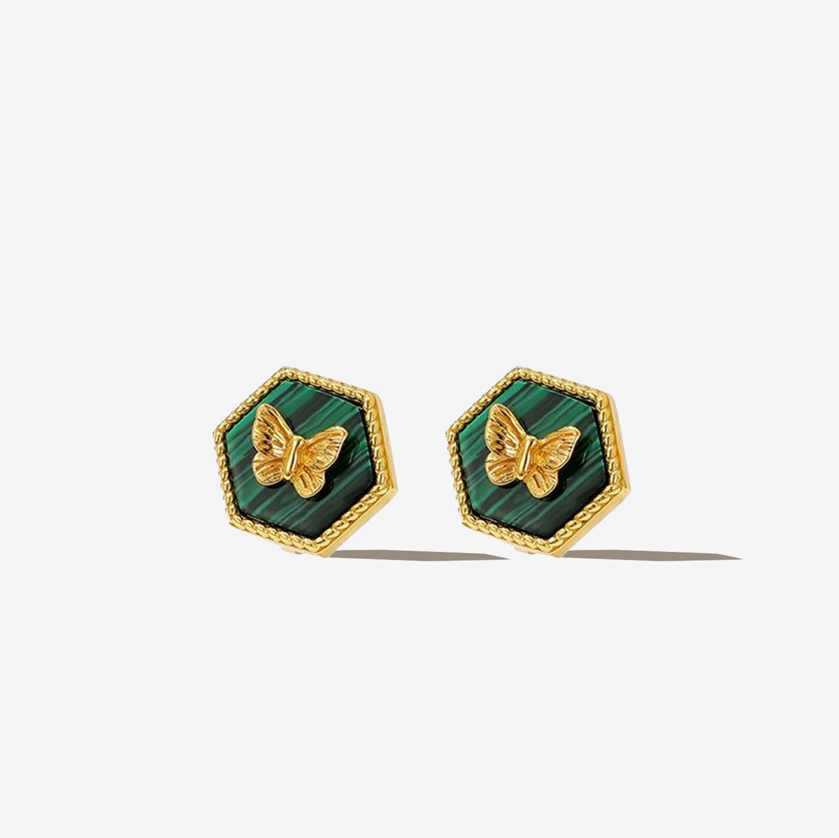 Malachite Butterfly Studs