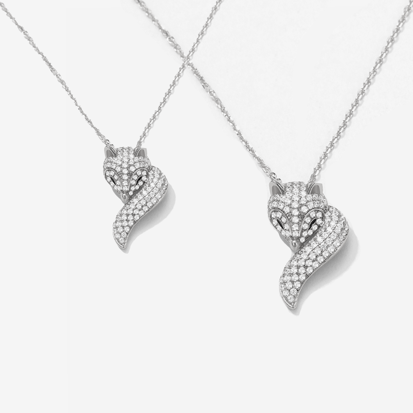 Silvery Arctic Fox Necklace