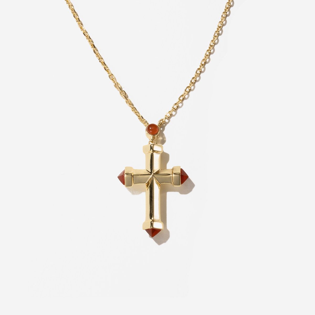 Garnet Cross Necklace