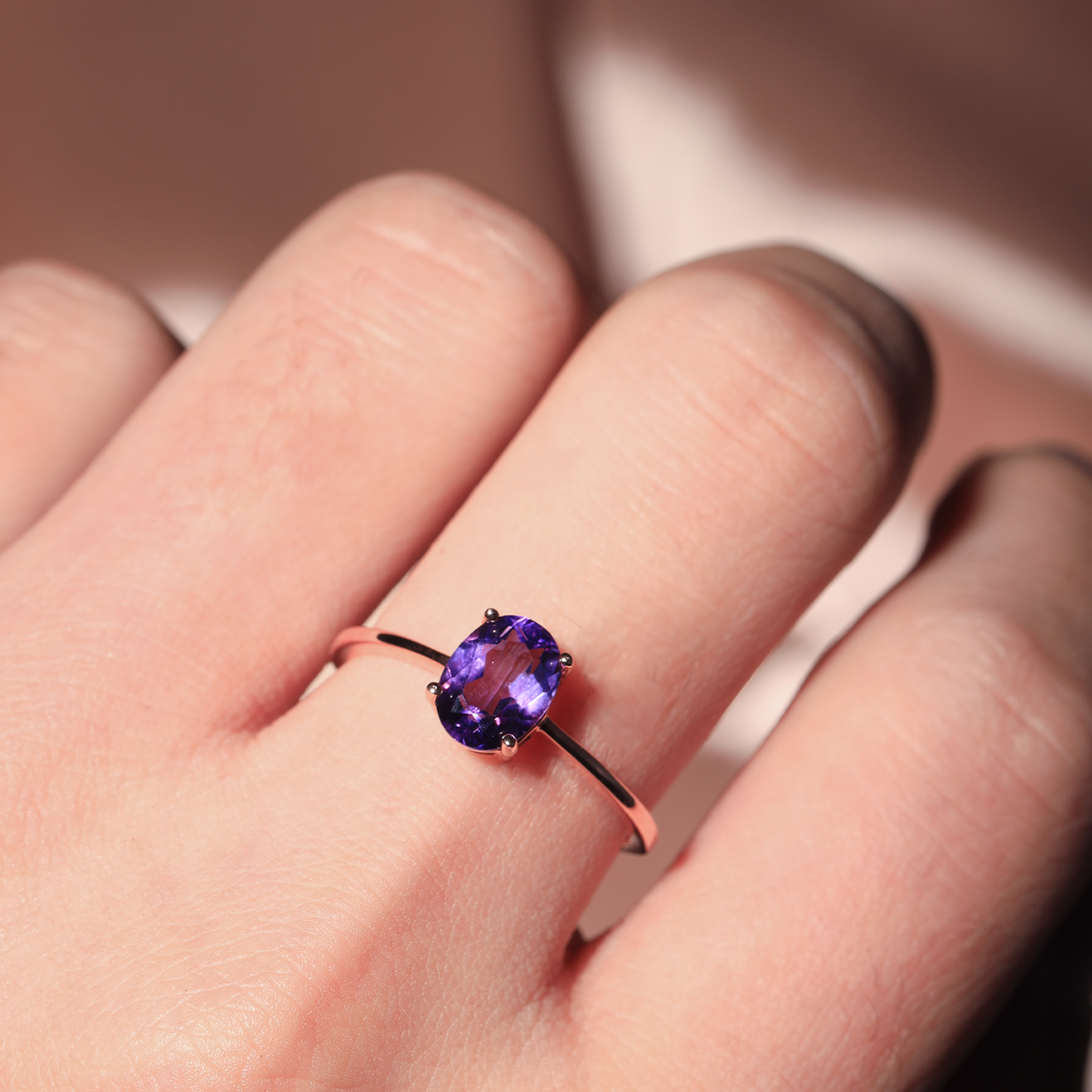 Rosy Amethyst Ring