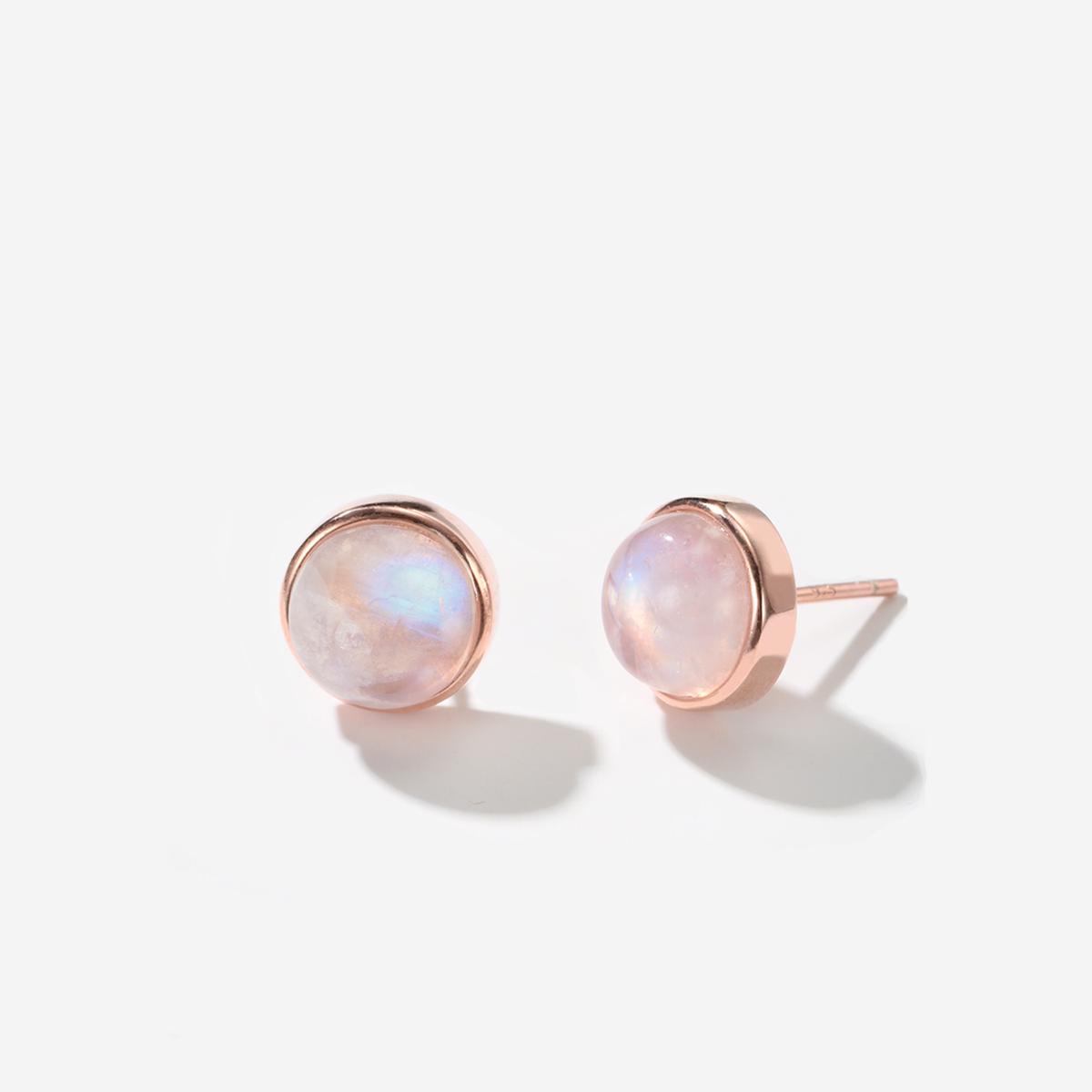 Rosy Moonstone Studs