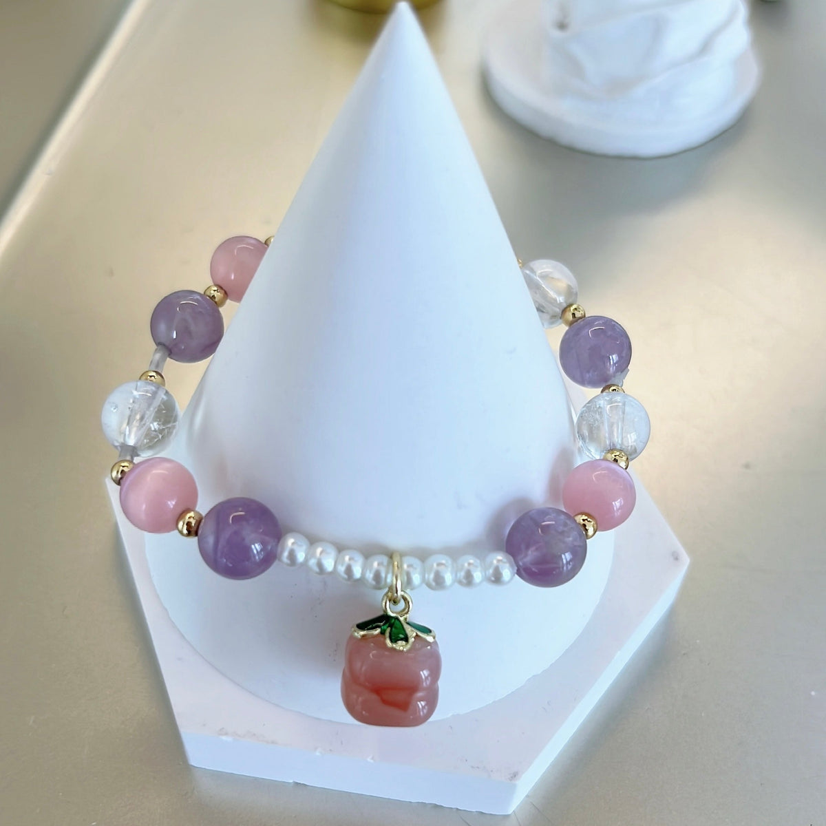 Lavender Rose Crystal Bracelet