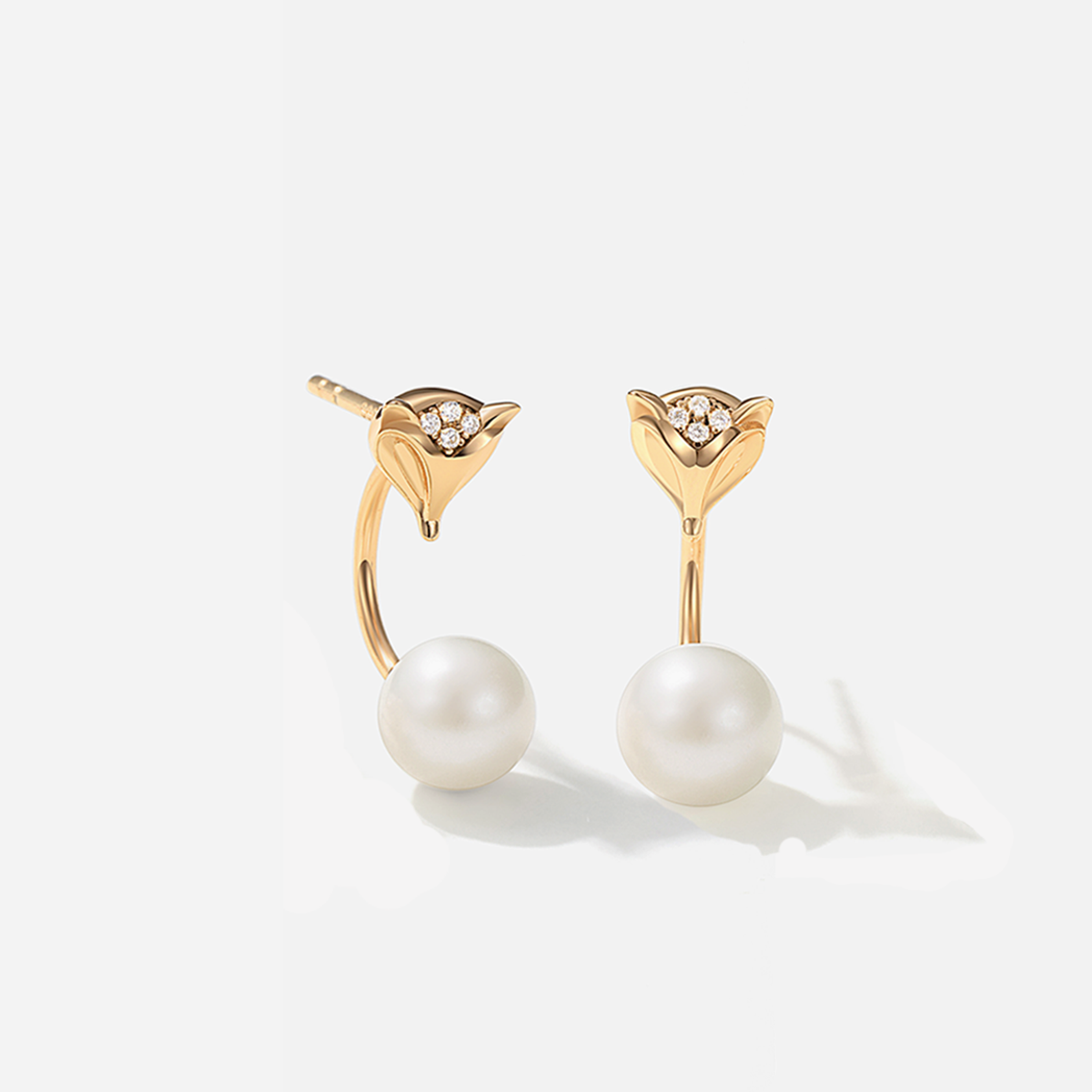 Vermeil Pearl Hug Earrings